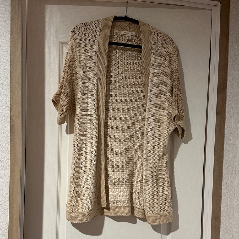Coldwater Creek Tan Open-Front Cardigan